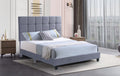 Dutch Velvet Square-Tufted Upholstered Bed Frame