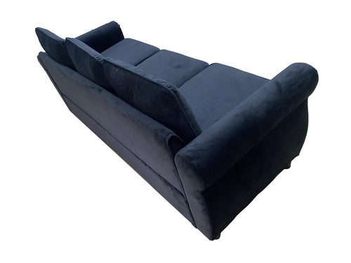 Black Dutch Velvet Sofa Bed with Hidden Pull-Out Mattress | 160×200cm
