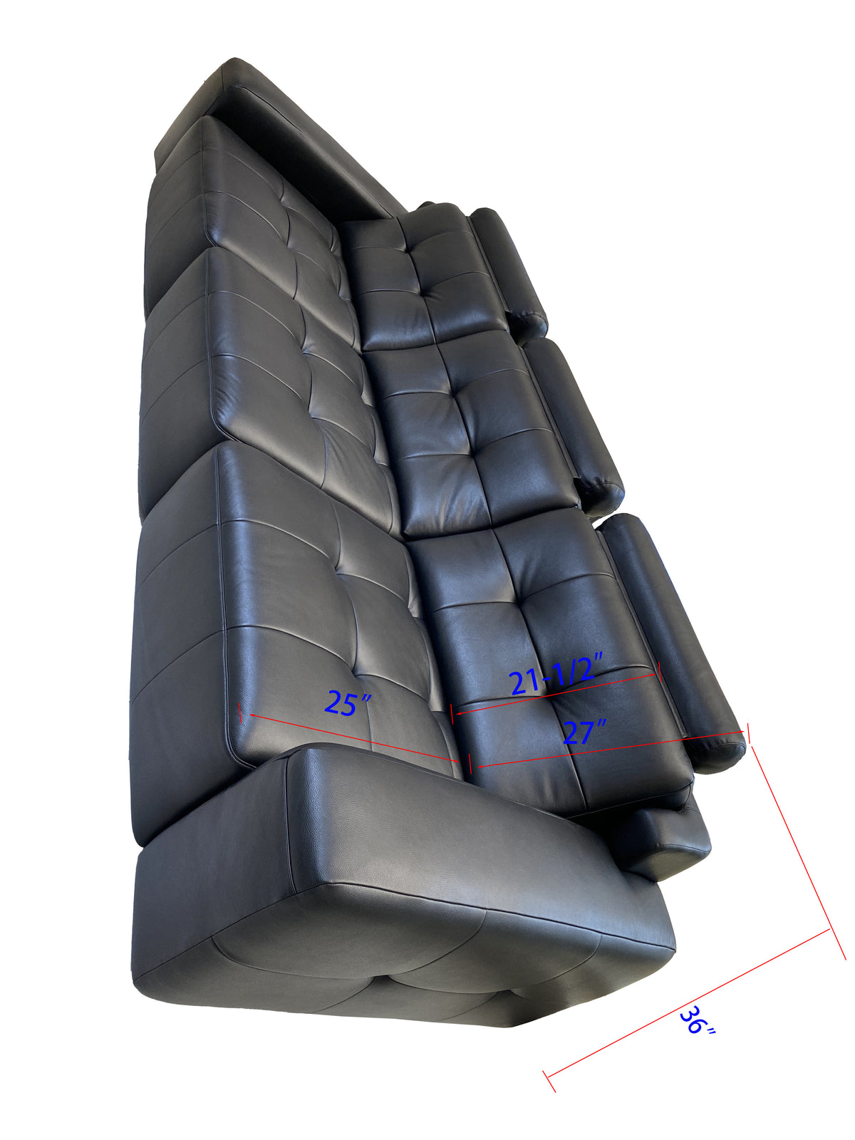 Electric Recliner Sofa Bed | Top-Grain Black Leather | 3-Seat Independent Control