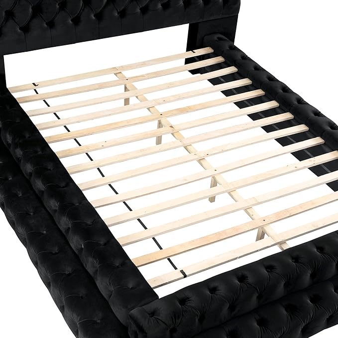 Dutch Velvet King Size Bed – Luxury Upholstered Bed Frame