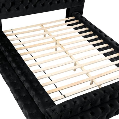 Dutch Velvet King Size Bed – Luxury Upholstered Bed Frame