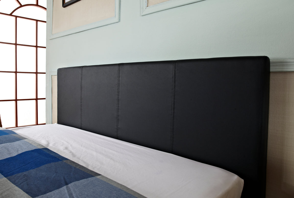 Gas Lift Storage Bed | Faux Leather Upholstery | Poplar Wood Slats & Metal Center Rail Support