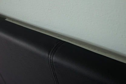 Gas Lift Storage Bed | Faux Leather Upholstery | Poplar Wood Slats & Metal Center Rail Support