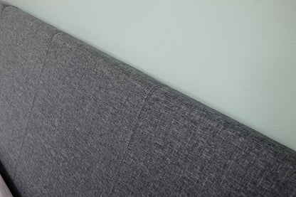Gas Lift Storage Bed | Queen Size | Linen Fabric Upholstery | Poplar Wood Slats & Metal Center Rail Support