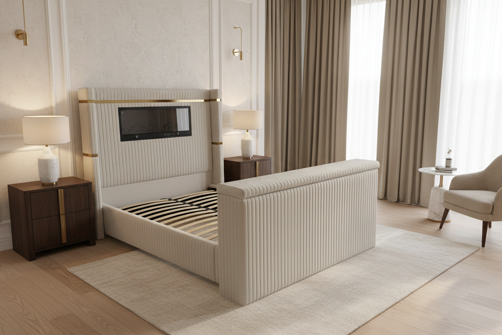 Bed with Luxury Background