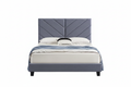 Gray Velvet Platform Bed Front View