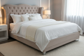 Luxury Bed with Bedding and Background